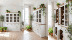 Vaisselier manguier laqué blanc Dax 200 cm campagne francaise Dwelling Interiors
