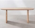 Table ovale acacia massif Arras 210x100 cm finition mate salle à manger contemporaine