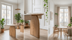 Détail pieds arche sculptés acacia massif table Arras 210 cm Dwelling Interiors