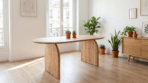 Table ovale acacia massif Arras 210 cm pieds arche sculptés – Dwelling Interiors