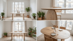 Détail pieds arche sculptés acacia massif table Arras 210 cm Dwelling Interiors