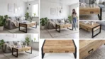 Détail plateau manguier massif veines naturelles table basse Vanoise Dwelling Interiors